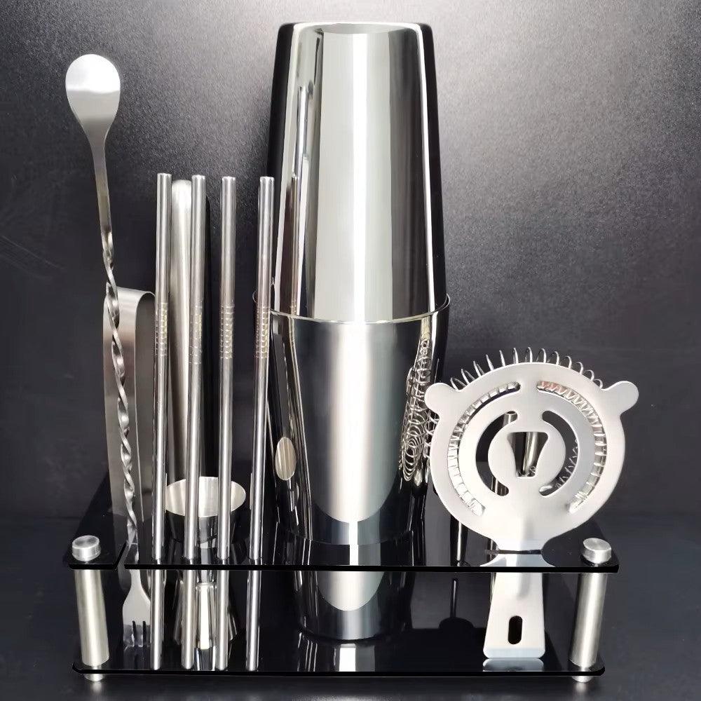 Profi Cocktail Shaker Set 12-teilig mit Ständer (verschiedene Farben) - Kochschein