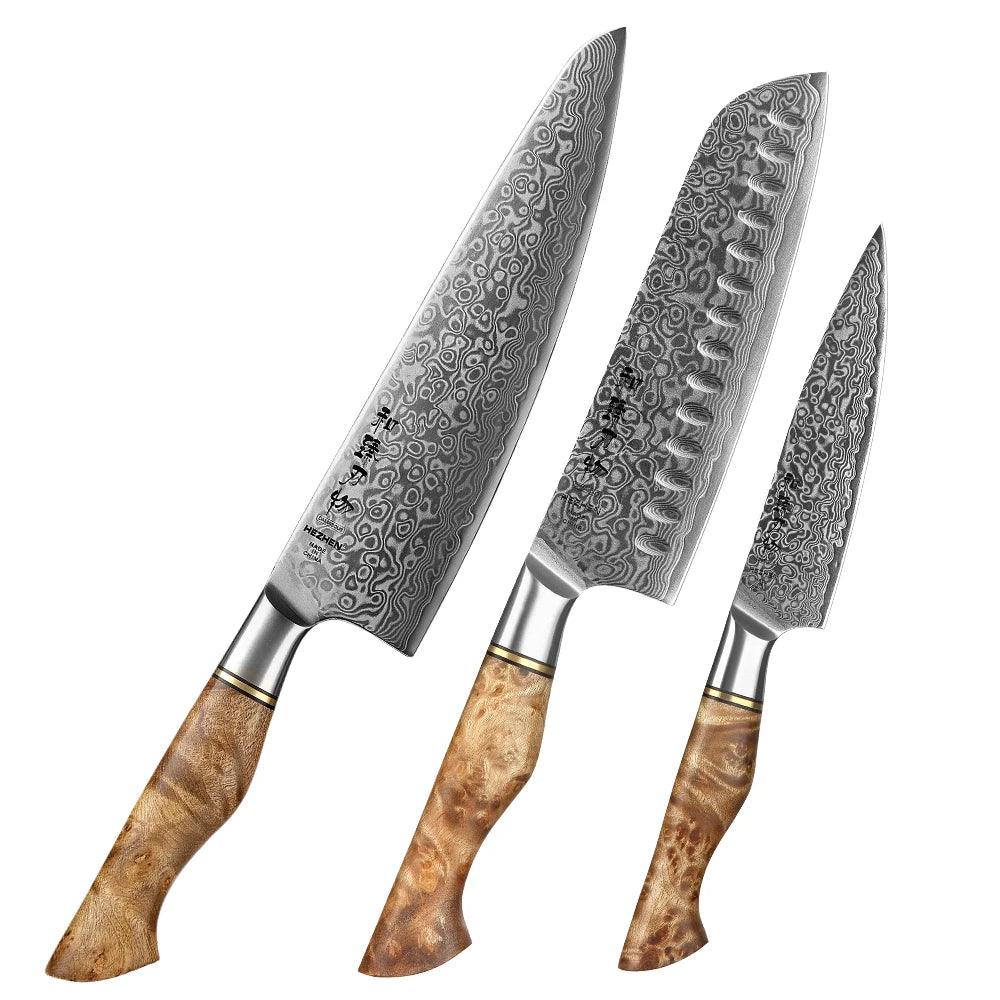 HEZHEN Damastmesser SET - Master Series | 67-Lagen (Einzeln oder Sets) - Kochschein
