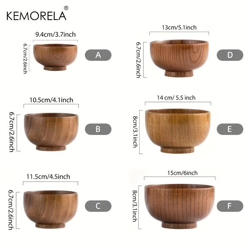 KEMORELA Schale - Bowl aus Holz für Salat & Obst (6 Größen) - Kochschein