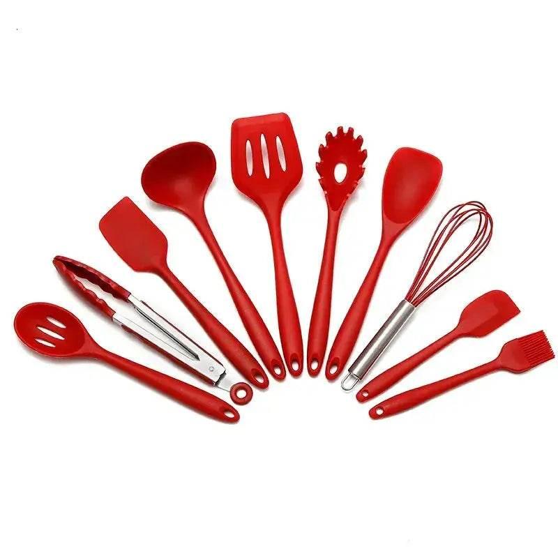 Küchenbesteck-Set - Küchenutensilien | Silikon (10-teilig) - Kochschein