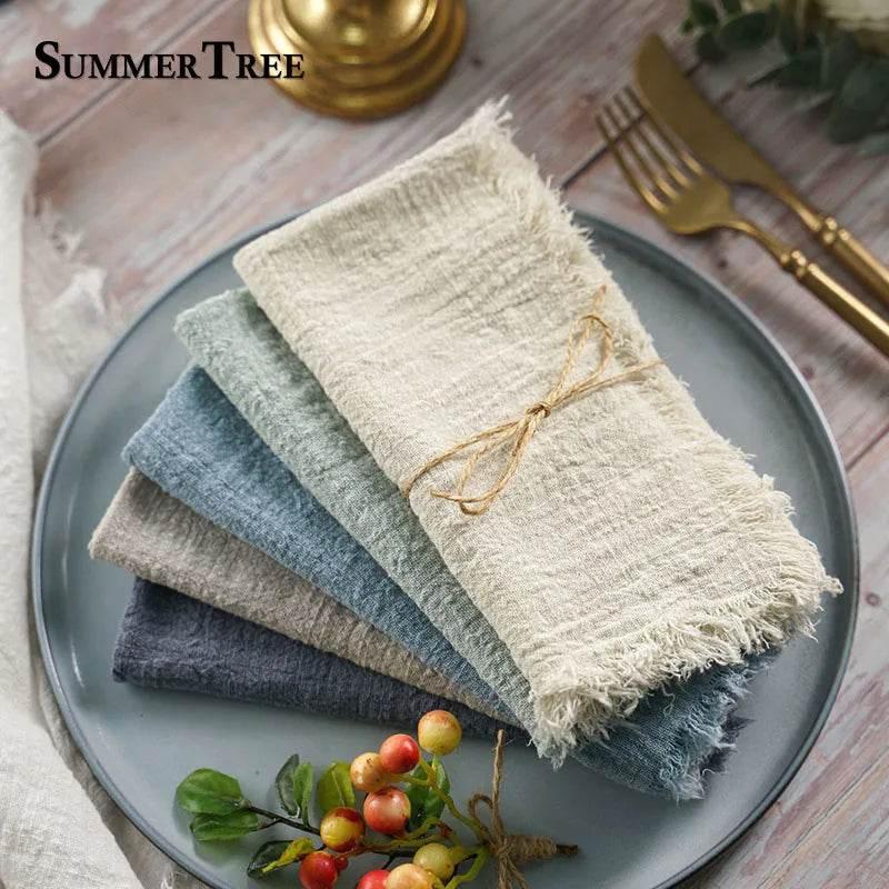 SUMMERTREE Gaze Stoffservietten Baumwolle 41x41cm - Set 20 Stück (viele Farben) - Kochschein