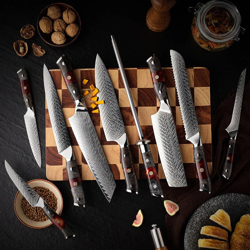 GRANDSHARP 9-teiliges Damastmesser-Set – Präzision, Vielfalt und vollendete Eleganz in deiner Küche - Kochschein