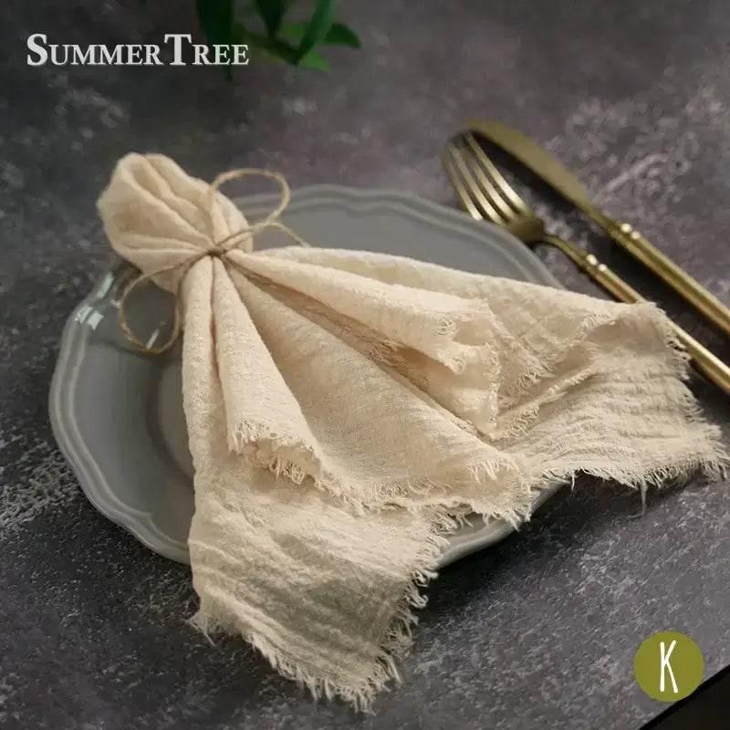 SUMMERTREE Gaze Stoffservietten Baumwolle 41x41cm - Set 20 Stück (viele Farben) - Kochschein
