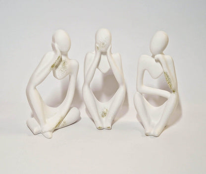 Handgefertigte Gipsfiguren im 3er-Set (zwei Farben) - Kochschein