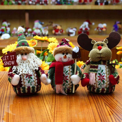 Weihnachtsdekoration | Weihnachtsfigur Elch - Weihnachtsmann - Schneemann - Kochschein