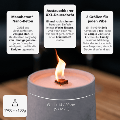Dauerfeuer Kerze CLARUS Outdoor