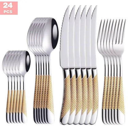 Besteckset 18/10 Edelstahl | DEKOR (zwei Varianten und Sets) - Kochschein
