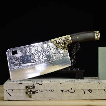 Einzigartiges 7,7 Zoll Chopper Küchenmesser - Edelstahl und Kupferverzierungen - Kochschein