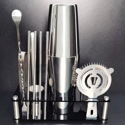 Profi Cocktail Shaker Set 12-teilig mit Ständer (verschiedene Farben) - Kochschein