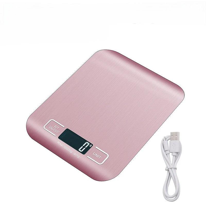 Digitale Küchenwaage Edelstahl - 10kg USB (2 Farben) - Kochschein