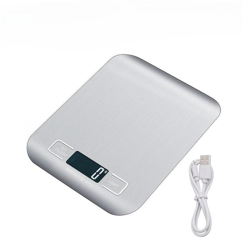 Digitale Küchenwaage Edelstahl - 10kg USB (2 Farben) - Kochschein