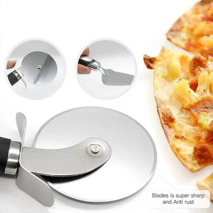 Hochwertiger Edelstahl Pizzaschneider und Pizzakelle - Kochschein