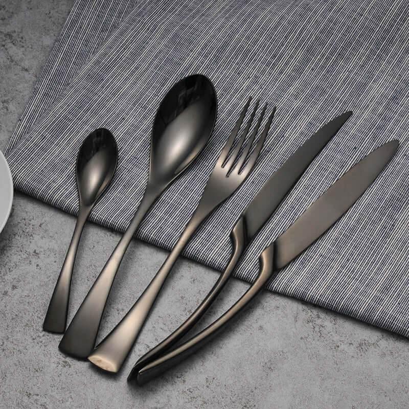 Extravagantes schwarzes Edelstahl Besteck Set (Einzeln bestellen) - Kochschein