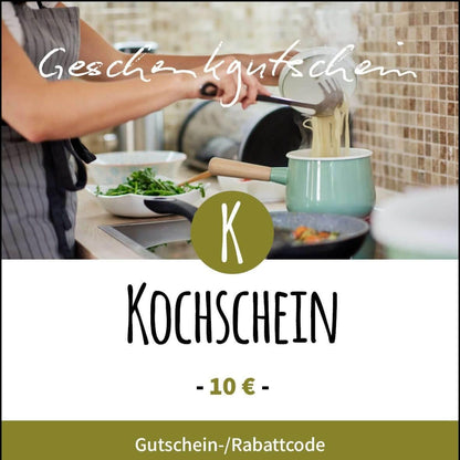 kochscheino.shop - Geschenkgutschein 10/25/50/100 * mit 20% Rabatt - Kochschein