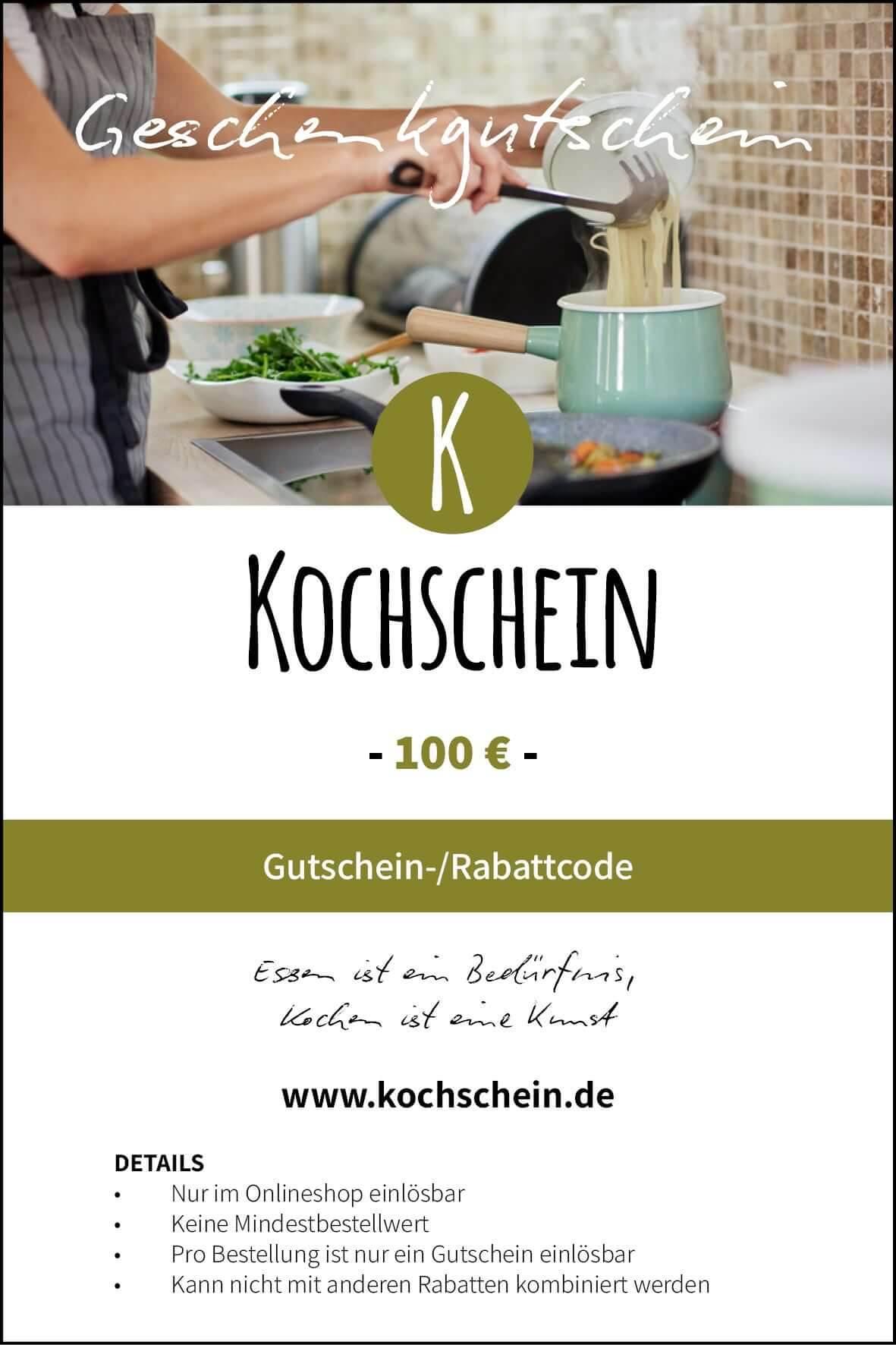 kochscheino.shop - Geschenkgutschein 10/25/50/100 * mit 20% Rabatt - Kochschein