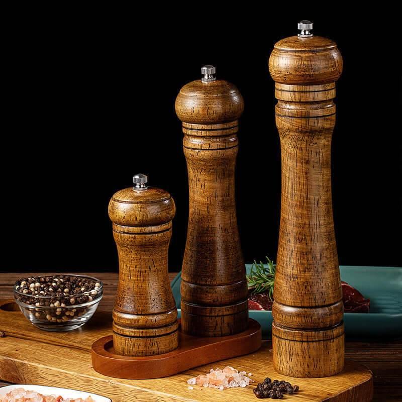 Klassische Gewürzmühle - Pfeffermühle aus Eichenholz (drei Größen) - Kochschein