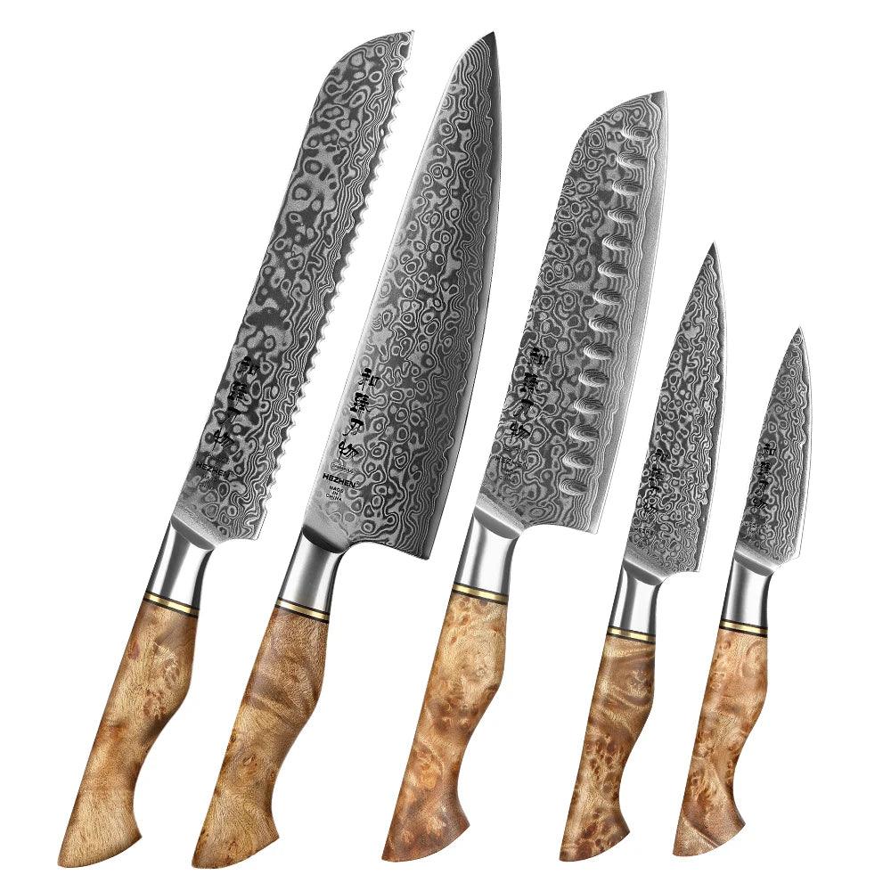 HEZHEN Damastmesser SET - Master Series | 67-Lagen (Einzeln oder Sets) - Kochschein