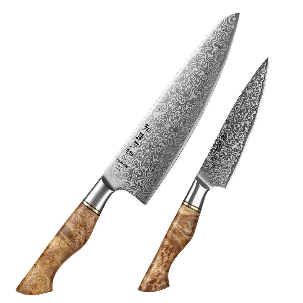 HEZHEN Damastmesser SET - Master Series | 67-Lagen (Einzeln oder Sets) - Kochschein