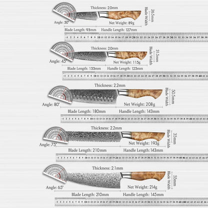 HEZHEN Damastmesser SET - Master Series | 67-Lagen (Einzeln oder Sets) - Kochschein