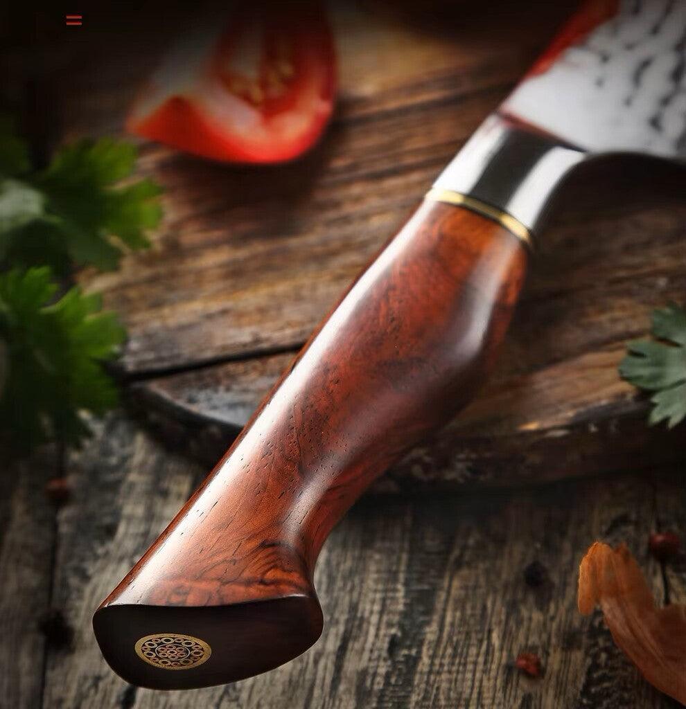 HEZHEN Santoku Damastmesser - Master Series 5 Zoll | 73-Lagen Premium Qualität - Kochschein