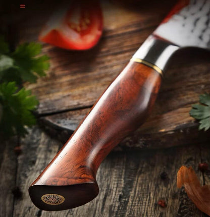 HEZHEN Santoku Damastmesser - Master Series 5 Zoll | 73-Lagen Premium Qualität - Kochschein