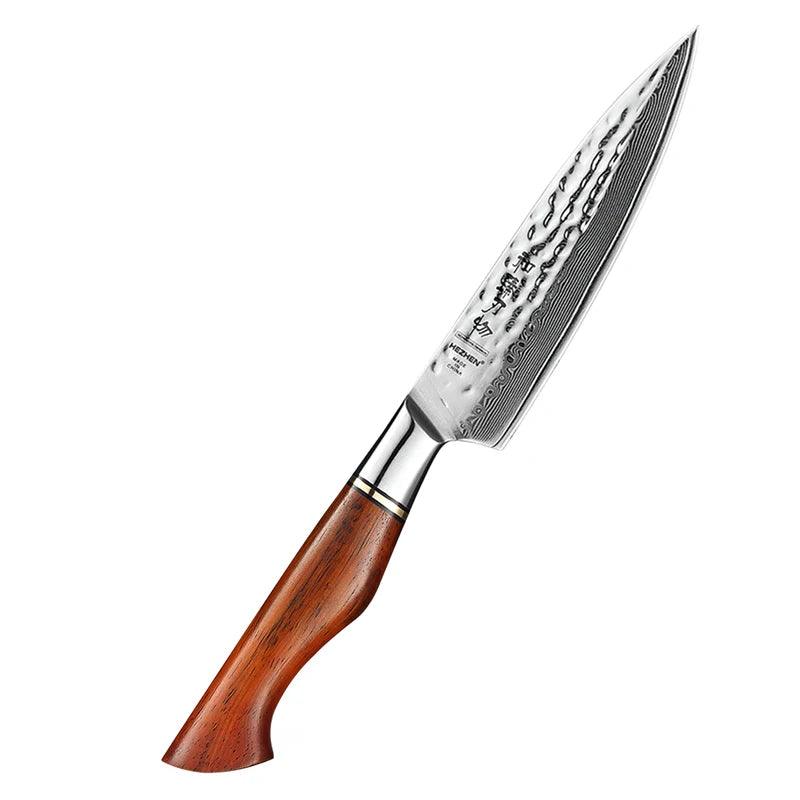 HEZHEN Santoku Damastmesser - Master Series 5 Zoll | 73-Lagen Premium Qualität - Kochschein