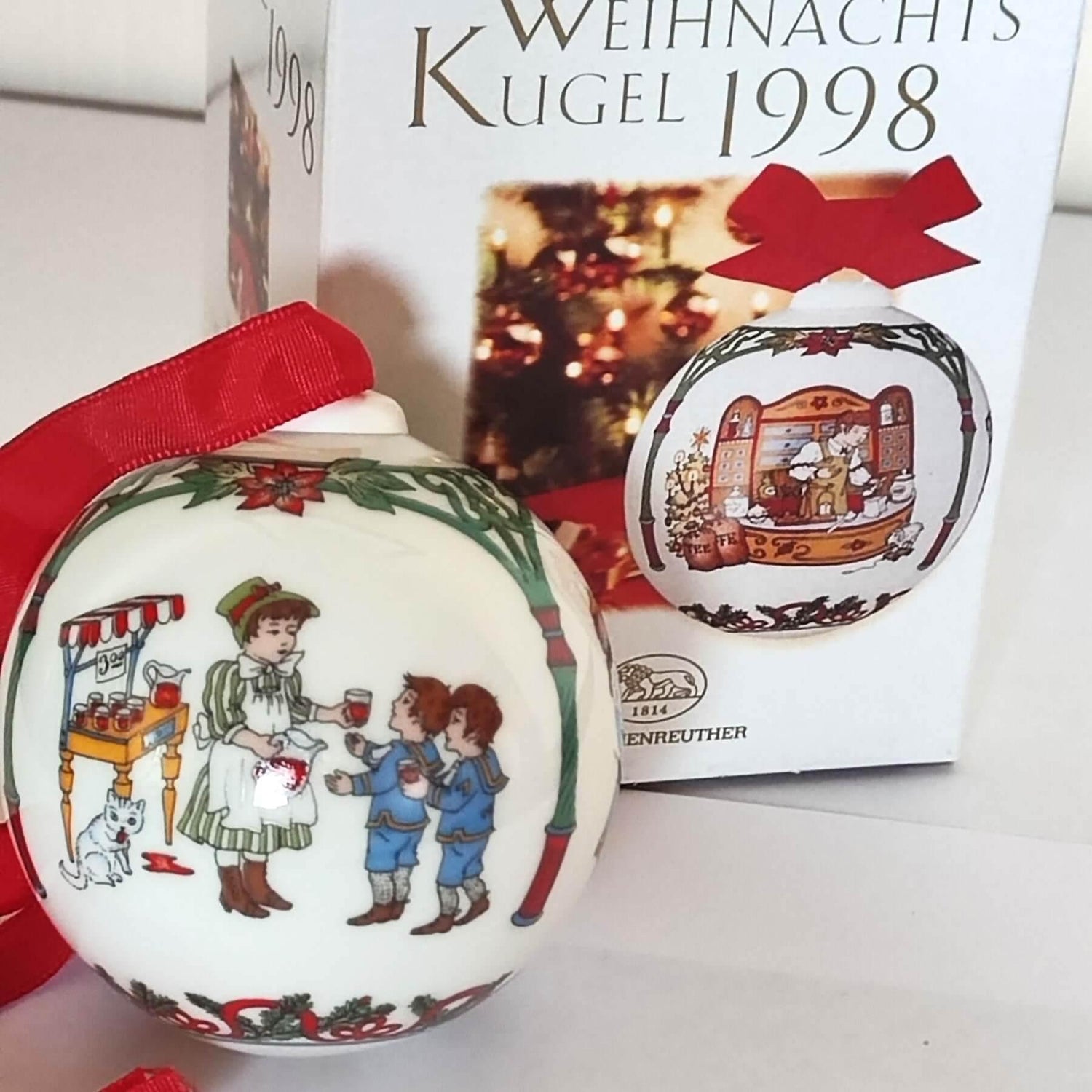 Hutschenreuther Weihnachtskugel 1998 - Limitierte Auflage - Kochschein