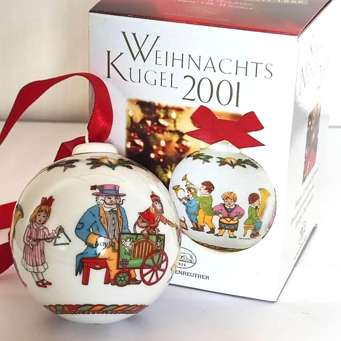 Hutschenreuther Weihnachtskugel 2001 - Limitierte Auflage - Kochschein