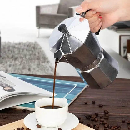 Italienischer Espressokocher aus Aluminium (6 Größen) - Kochschein