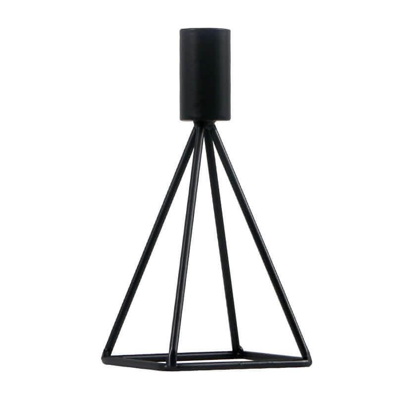 Stylischer schwarzer Kerzenständer PYRAMIDE aus Metall (zwei Größen) - Kochschein