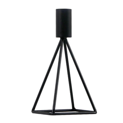 Stylischer schwarzer Kerzenständer PYRAMIDE aus Metall (zwei Größen) - Kochschein