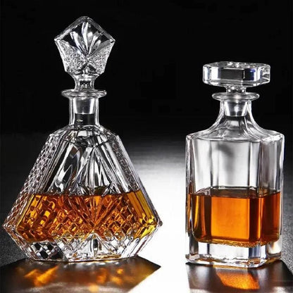 Edle handgefertigte Kristall Dekanter Whiskey - Karaffe (6 Varianten) - Kochschein