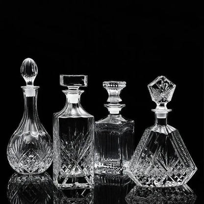 Edle handgefertigte Kristall Dekanter Whiskey - Karaffe (6 Varianten) - Kochschein