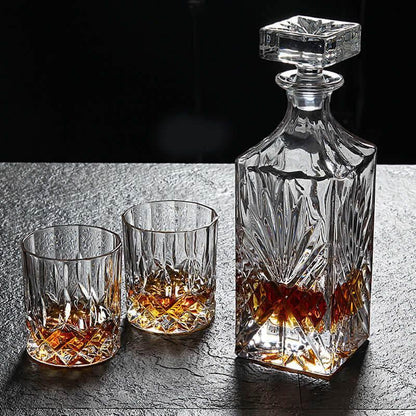 Wunderschöne Kristallkaraffe für Whiskey, Cognac im Set - Gläser 6 Stck. - Kochschein