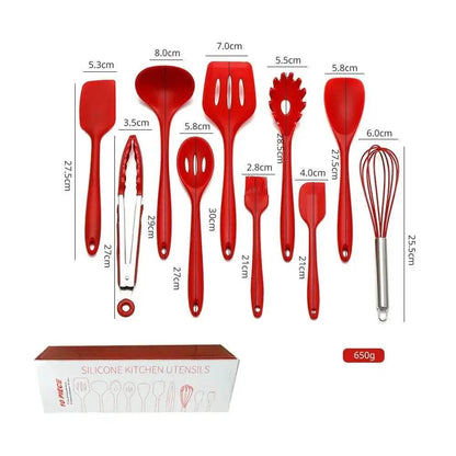 Küchenbesteck-Set - Küchenutensilien | Silikon (10-teilig) - Kochschein