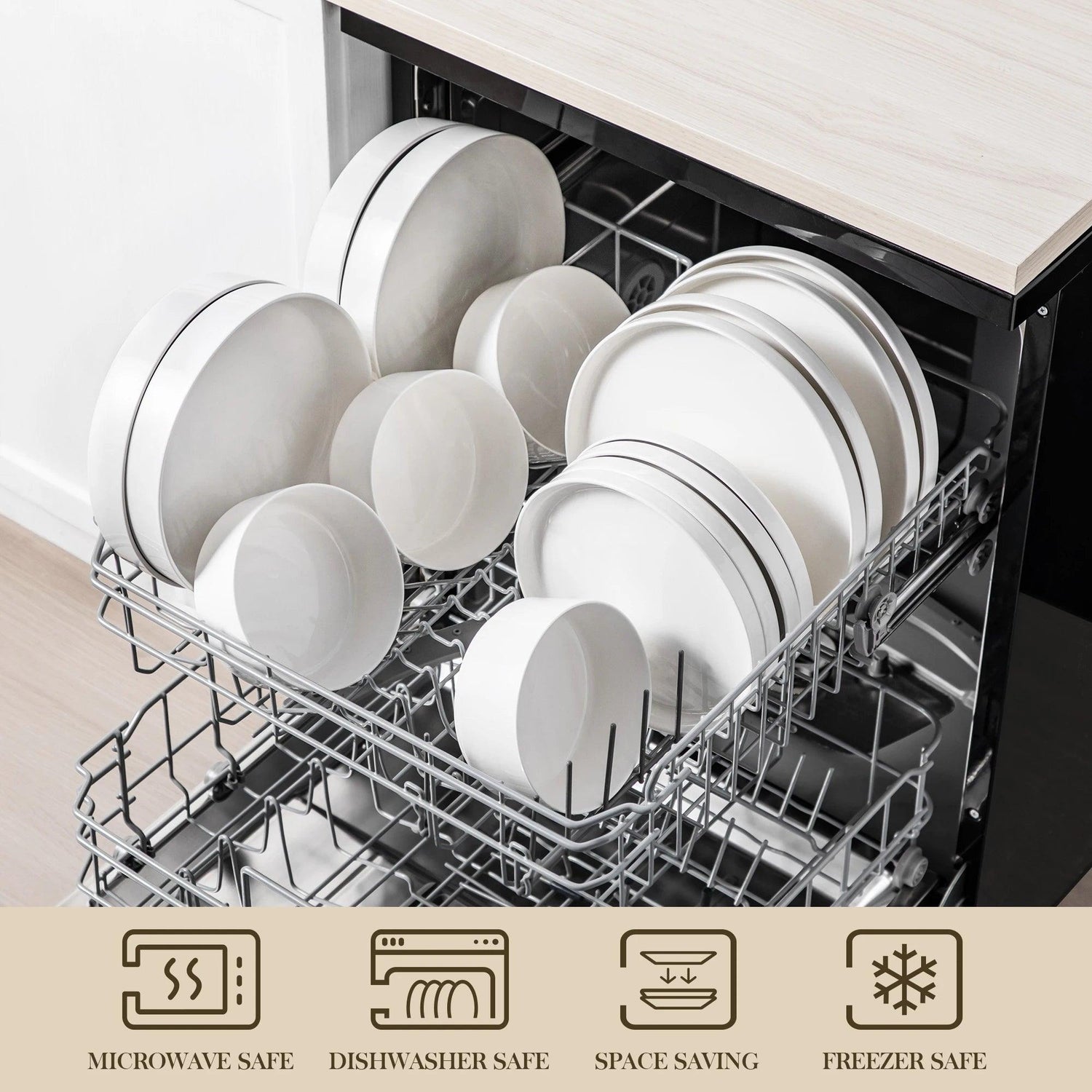 Elegantes MALACASA Porzellan Geschirrset (2 Varianten und verschiedene Sets) - Kochschein