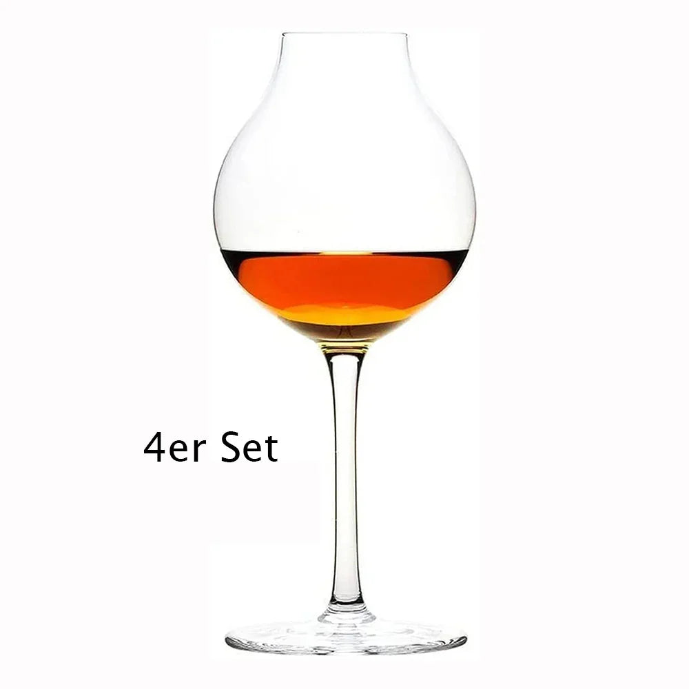 Professionelles Tulpen-Whiskeyglas, leer, elegante Form, 4er Set, Küchenaccessoire