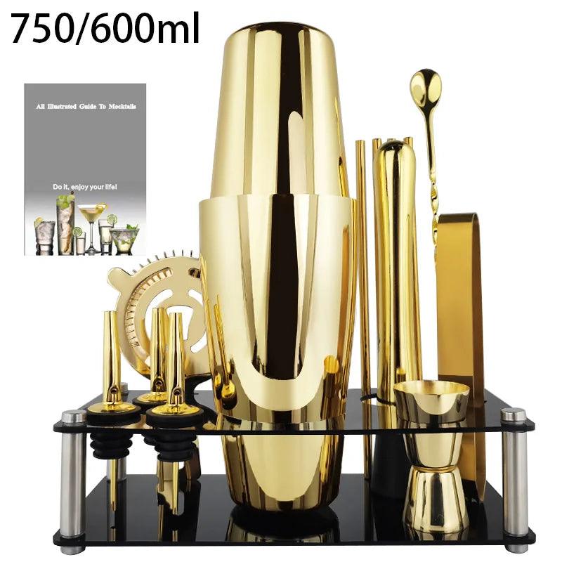 Profi Cocktail Shaker Set 12-teilig mit Ständer (verschiedene Farben) - Kochschein
