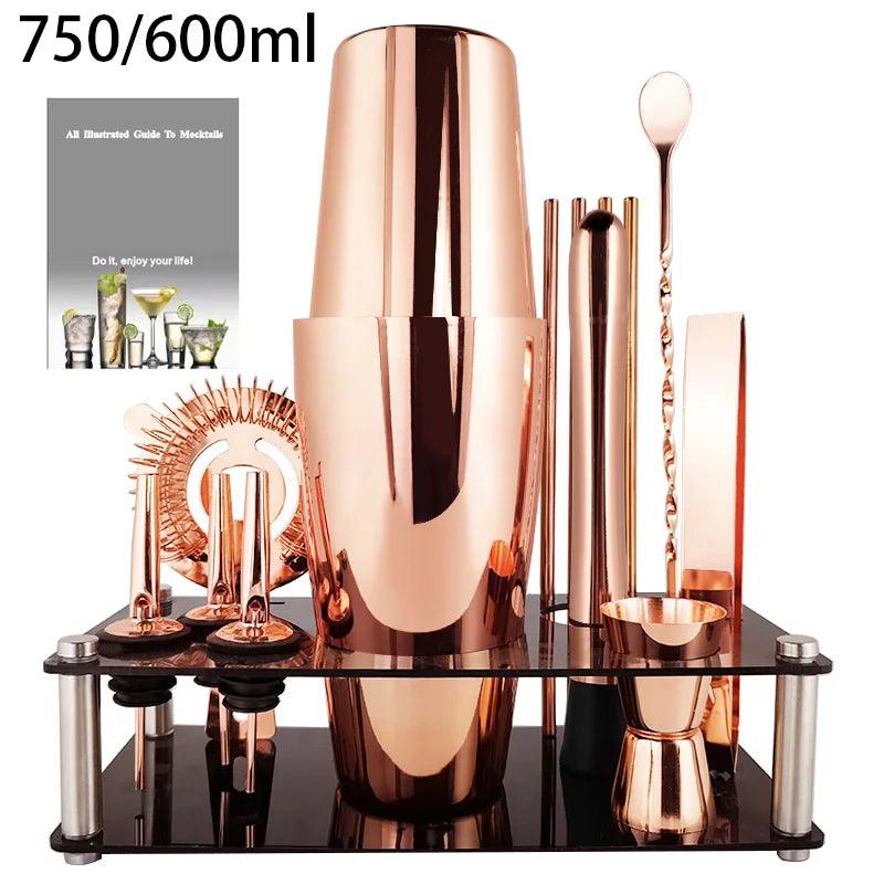 Profi Cocktail Shaker Set 12-teilig mit Ständer (verschiedene Farben) - Kochschein