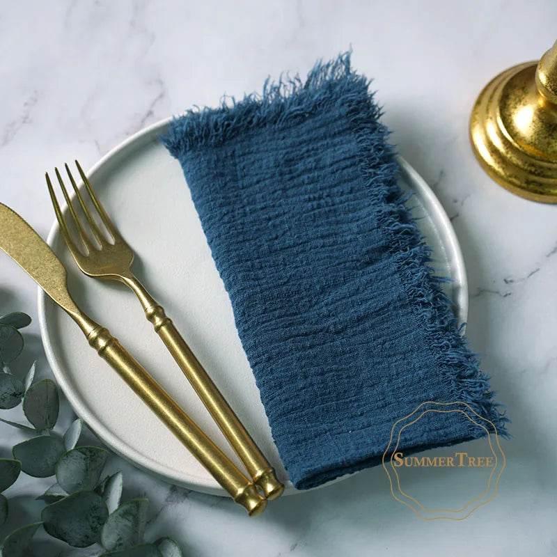 SUMMERTREE Gaze Stoffservietten Baumwolle 41x41cm - Set 20 Stück (viele Farben) - Kochschein