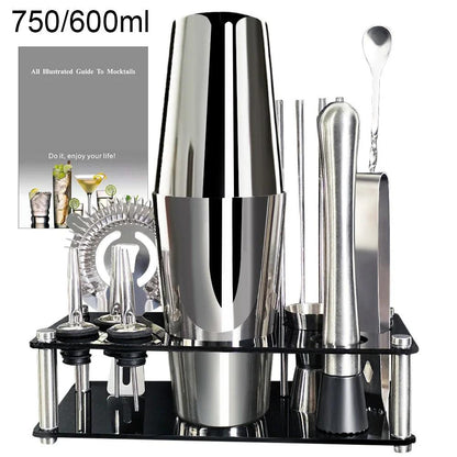 Profi Cocktail Shaker Set 12-teilig mit Ständer (verschiedene Farben) - Kochschein