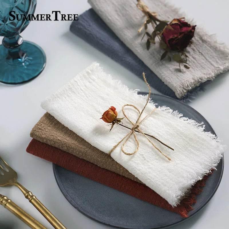SUMMERTREE Gaze Stoffservietten Baumwolle 41x41cm - Set 20 Stück (viele Farben) - Kochschein