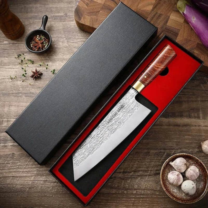 Professionelles japanisches Küchenmesser (20cm) handgeschmiedet mit Geschenkbox - Kochschein
