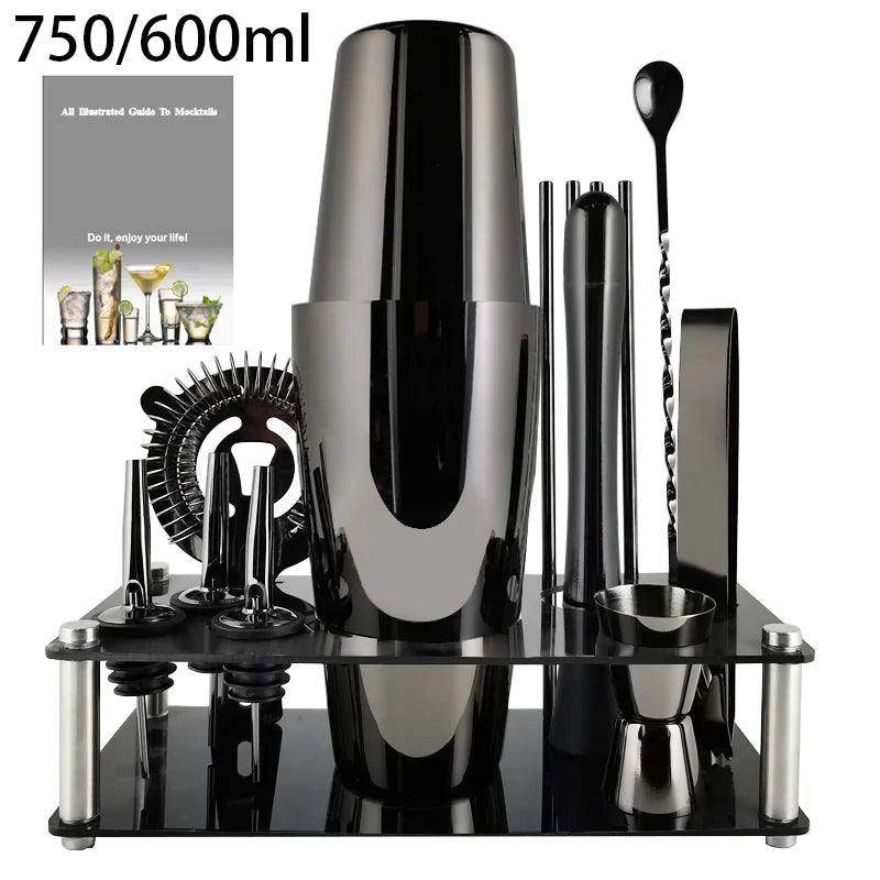 Profi Cocktail Shaker Set 12-teilig mit Ständer (verschiedene Farben) - Kochschein