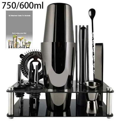 Profi Cocktail Shaker Set 12-teilig mit Ständer (verschiedene Farben) - Kochschein