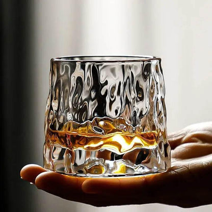 Rotierendes Whiskeyglas aus bleifreiem Kristallglas I (3 Varianten und Sets) - Kochschein