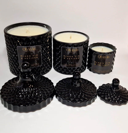 Wunderschöne Sojakerze FEIGE &amp; VETIVER (3 Größen) - Kochschein