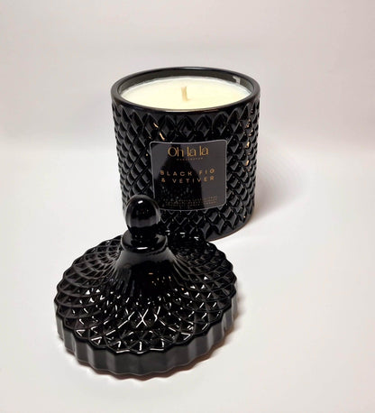 Wunderschöne Sojakerze FEIGE &amp; VETIVER (3 Größen) - Kochschein