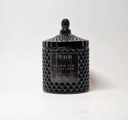 Wunderschöne Sojakerze FEIGE &amp; VETIVER (3 Größen) - Kochschein
