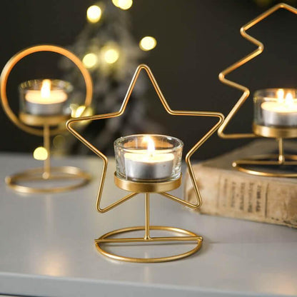 Wunderschöner Teelichthalter Gold Weihnachten (in drei Varianten) - Kochschein